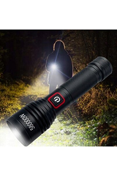 NO BRAND Lanterna LED reîncărcabilă, 15000 lumeni, ultra luminoasă, cu zoom.