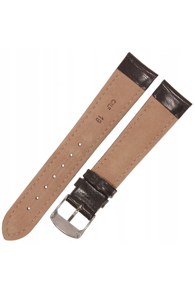 NO BRAND HORIDO 0158 - MARO ÎNCHIS - 19 mm - Curea de ceas din piele