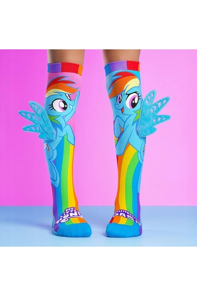NO BRAND ȘOSETE PENTRU COPII 3D, ÎNALTE, CU MOTIV RAINBOW DASH PONY, 6-99 ani