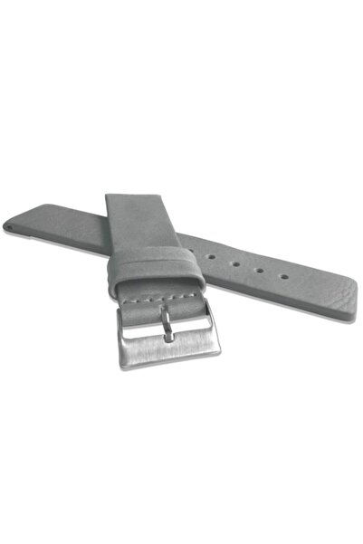 NO BRAND LAVVU Plain LSCUA24 - 24mm - GRI - Curea de ceas din piele
