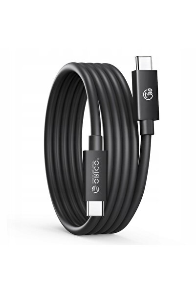 Orico Cablu USB-C Thunderbolt 5 80Gbps, 240W, 8K@60Hz, 1.5m, Negru