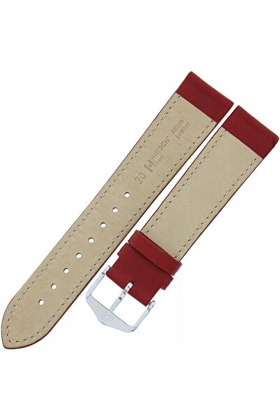 NO BRAND HIRSCH Kent L - 20mm - Roșu - Curea de ceas din piele