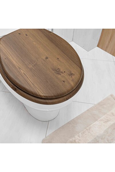 NO BRAND Capac de toaletă Sepio Model 401 din MDF în nuanțe de bronz și bej
