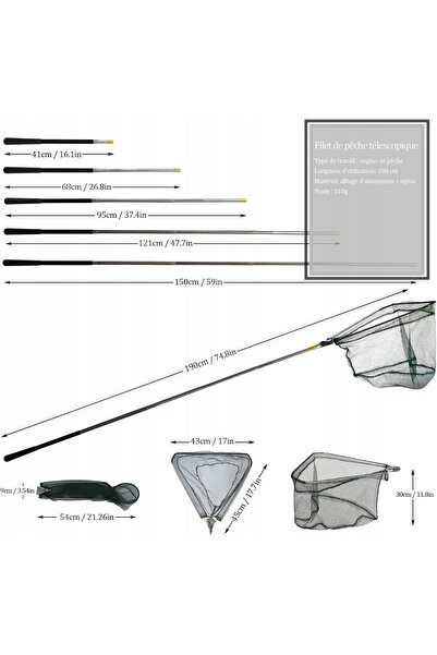 NO BRAND Lansetă de pescuit telescopică pliabilă 190 cm