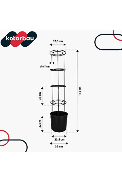 NO BRAND Ghiveci pentru cultivarea roșiilor cu scară pentru balcon, negru, 39...