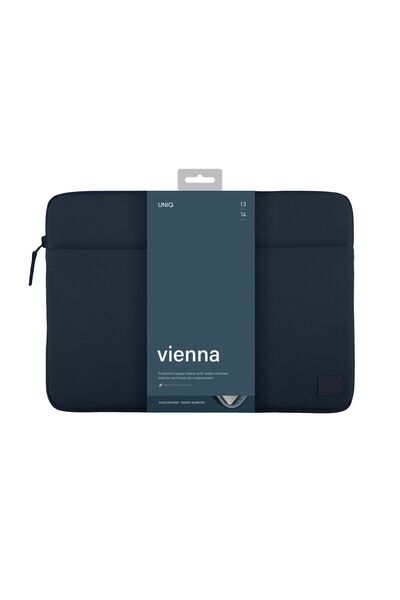 uniq Husă laptop etui Vienna 14 inch albastru/albastru indigo impermeabilă RPET