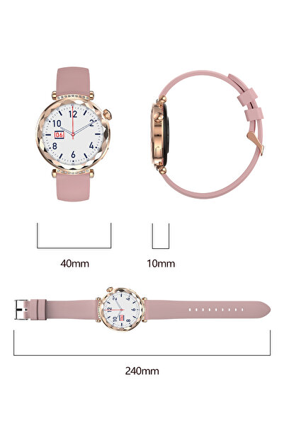 NO BRAND SMARTWATCH DE DAMĂ IMPERMEABIL CU APELURI și MENIU + 2 CURELE