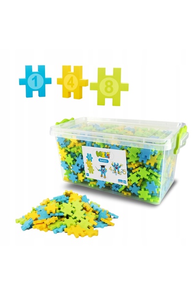 meli BLOCURI DE CONSTRUCȚIE SIMPLE TIP WAFELĂ Cifre Educative 1200 piese PUZZ...
