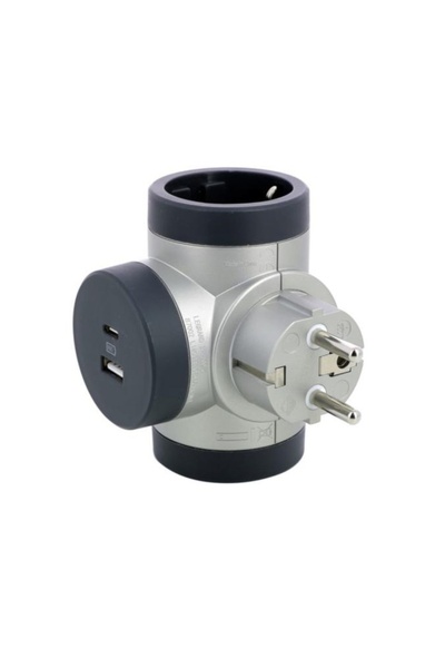 Legrand Splitter 2 porturi + încărcător USB tip A/C alu 694524