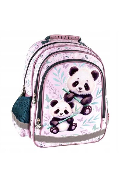 NO BRAND Rucsac școlar pentru fete din clasa I – rucsac Panda pentru clasa I