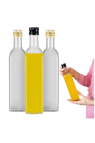 NO BRAND 50x STICLA MARASCA NECOLORATĂ 500 ml CU DOZATOR pentru ulei, oțet, s...