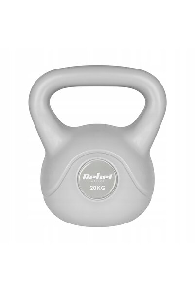 Rebel Kettlebell 20 kg gri, greutate tip kettle/dumbbell pentru exerciții, ABS