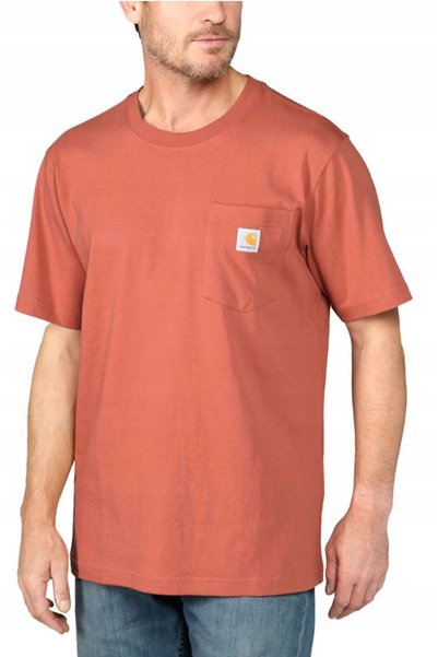 Carhartt Tricou bărbătesc, gros, cu buzunar, K87 Q53, Terracotta, XS