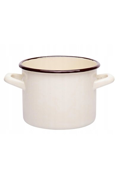 NO BRAND Oală emailată, email neted, crem, 20 cm, 4,7L