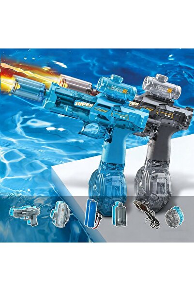 NO BRAND 2X Pistol cu apă electric cu lumini LED, rază de acțiune de până la ...