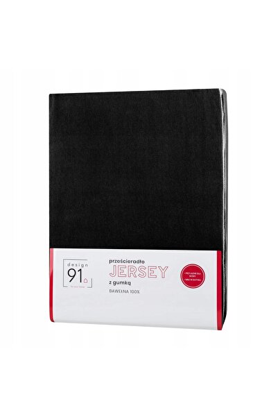 NO BRAND Cearșaf de pat cu elastic din jerseu D91 240X220 CM, H.30 CM, Negru