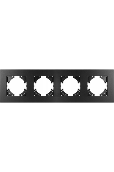 NO BRAND Cadru cvadruplu MODERN-Q aluminiu negru neted Alu Pure