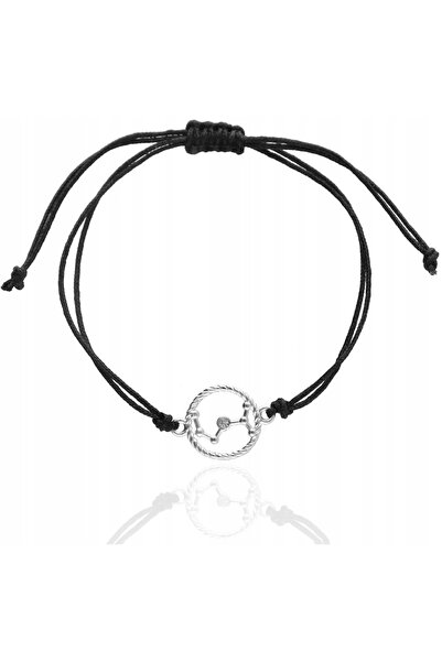 NO BRAND Brățară din argint cu șnur, constelația SCORPION, semn zodiacal, arg...
