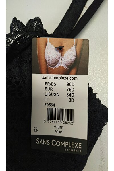 NO BRAND 6854. SUTIEN SANS COMPLEXE NEGRU CU DANTELĂ 75D
