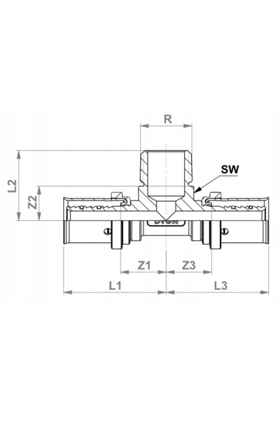 PİPELİFE Racord triplu cu filet PEX ALUPEX Ø 32 x 1 " x32 GZ alamă