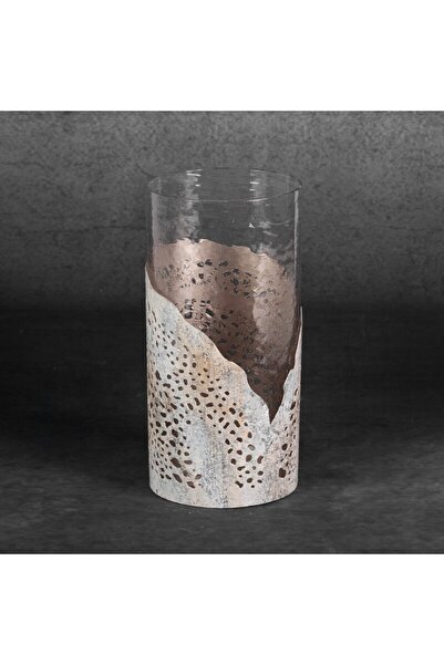 NO BRAND SUPPORT DECORATIV DIN STICLĂ PENTRU LUMÂNĂRI DIMON (01) 13 X 27 CM BEJ