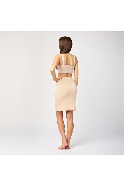 NO BRAND Jupon pentru rochie, set de 2, din viscoză, MS10-204 Negru/Bej M