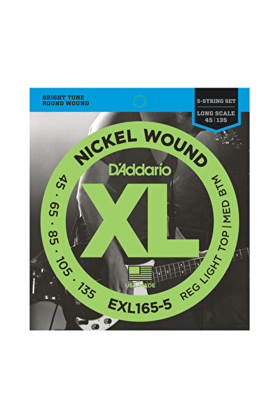 NO BRAND Corzi pentru chitară bas, 5 corzi, 45-135, D'Addario EXL165-5