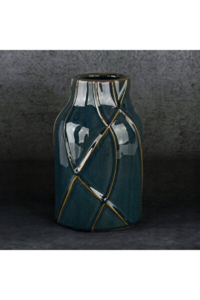 NO BRAND Vază decorativă Teo (02) (FI) 14x22cm Turcoaz