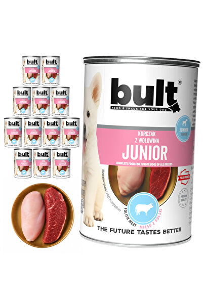Bult Hrană umedă completă pentru căței Junior, cu pui și vită, 12x400g, la co...