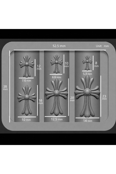 Choice L296 Cross B 2PCS New Arrival Cross Silicone Nail Mold High Transparen...