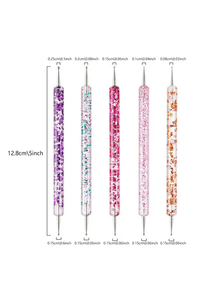 Choice MULTI New 5-Piece Acrylic Dual-Ended Nail Dotting Pens, Nail Art Paint...