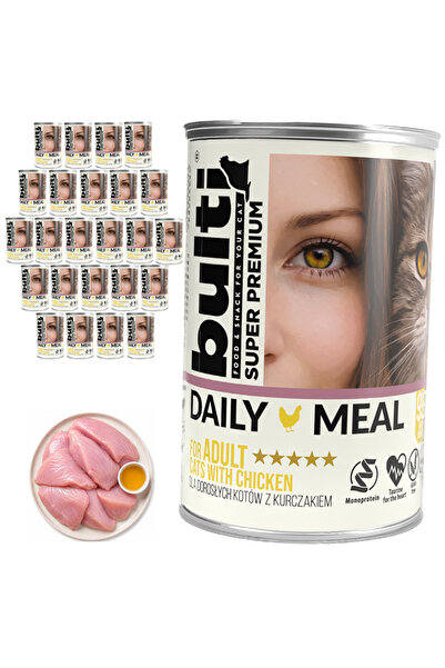Bulti Hrană umedă zilnică pentru pisici adulte, cu pui, la conservă, 24x400g