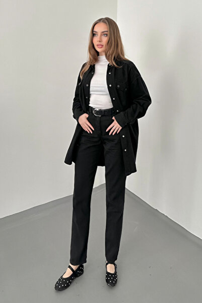 ELBEE Black Washed Shirt and Pants Set
