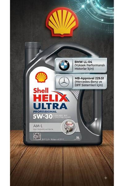 SHELL Helix Ultra Professional AM-L 5W-30 Motor Yağı 5 L (BMW LL-04 / MB 229....
