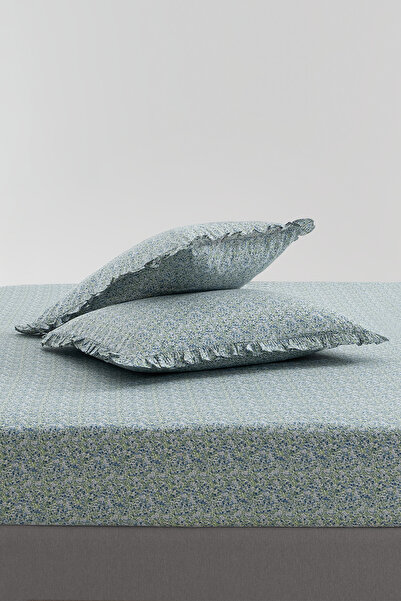 Yataş Lenka Double 100% Cotton Bed Sheet Set - Blue