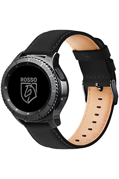 ROSSO Deluxe Strap - Universal Δερμάτινο Λουράκι για Smartwatches (22mm) - Black