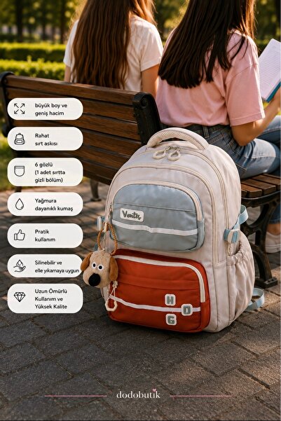 DodoButik Water Resistant, Multi-Pocket, High-Quality School Bag