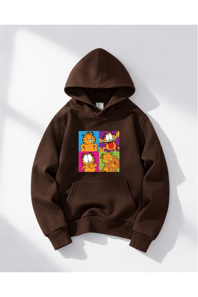haha Oversize Hooded Garfield Sweatshirt for Kids