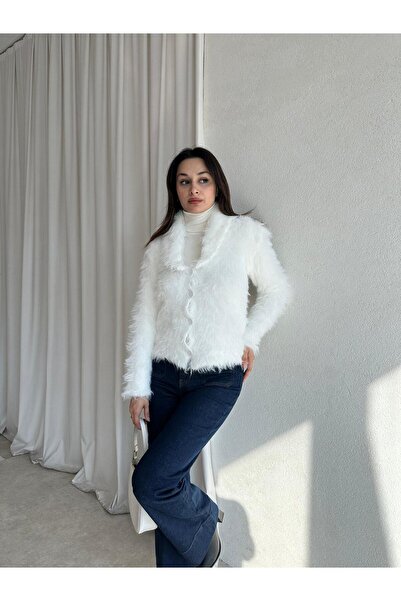 Mooi Butik PAGİS Cardigan 3265 - Alb