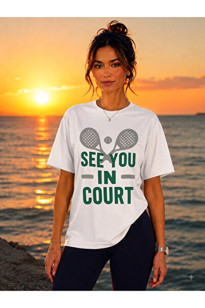 VODEXA Tricou unisex supradimensionat cu imprimeu tenis, 100% bumbac, cu tema...