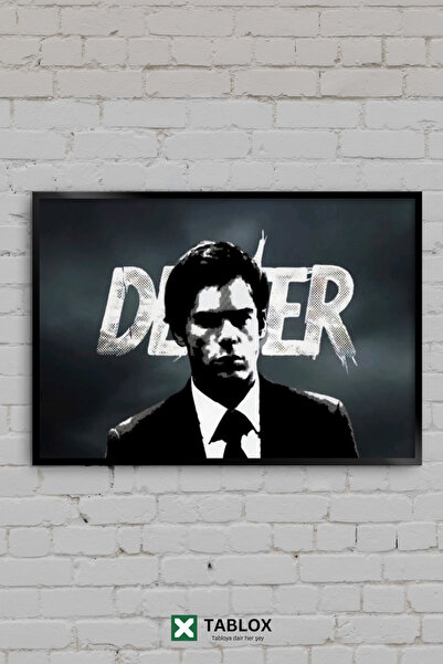 TABLOX Dexter Morgan Serial Killer, tipografie alb-negru, aspect cadru, tablo...