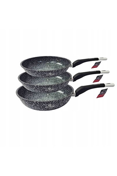NO BRAND SET de tigăi din marmură solidă 20/22/26CM, piatră ZILNER