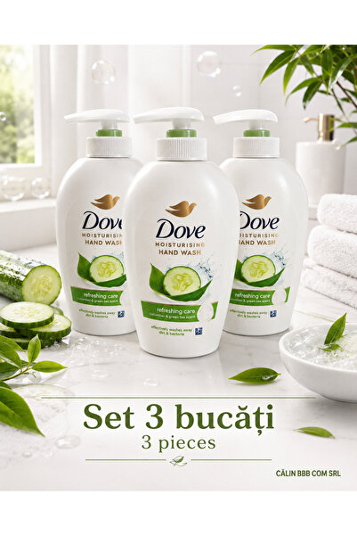 Dove Set 3 x Refreshing Care Cucumber & Green Tea, moisturizing liquid hand s...