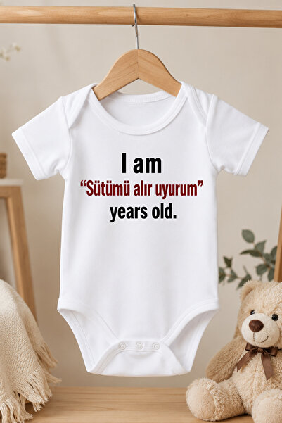 Pamuk Saray Organic 100% Cotton Milk and Sleep Printed Short Sleeve Baby Body...