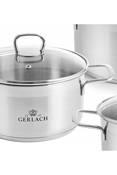 Gerlach SET DE OALE BRAVA 8 PIESE + TIGĂN HARMONY 20, 24, 28 CM INDUCȚIE