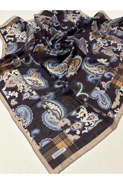 ipekevi Summer Season Tensoft Scarf with Patchwork Pattern Black