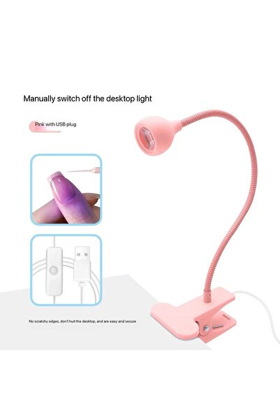 nailsworld Set 2 x Lampă LED-lanternă cu clemă, flexibilă, cu conector USB, 3W,