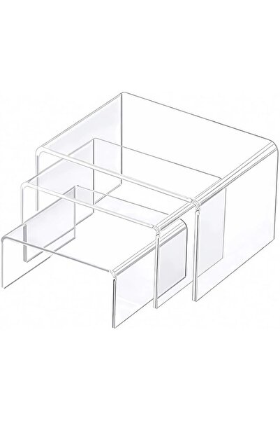Generic Joyzzz Acrylic Riser Clear Display Stand, 3 PCS Durable 3mm Acrylic S...