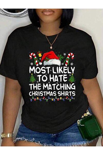 9JY Outfit Women, Most Likely To Hate The Matching Christmas Shirts Family T-...