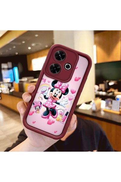 Hontinga Xiaomi Poco M6 4g Compatible Case Camera Protector Minnie Pattern Bu...